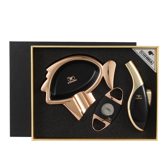 Luxury 3 Pieces Cigar Gift Set Rose Gold or Yellow