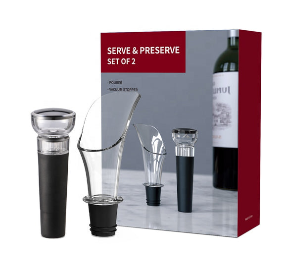 Glass Pourer Wine Decanter And Stoppers Set